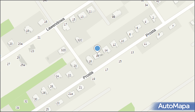 Olszewnica Stara, Prosta, 16, mapa Olszewnica Stara