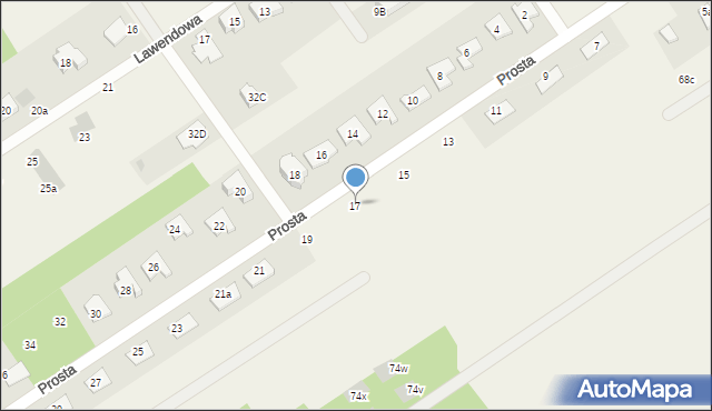 Olszewnica Stara, Prosta, 17, mapa Olszewnica Stara