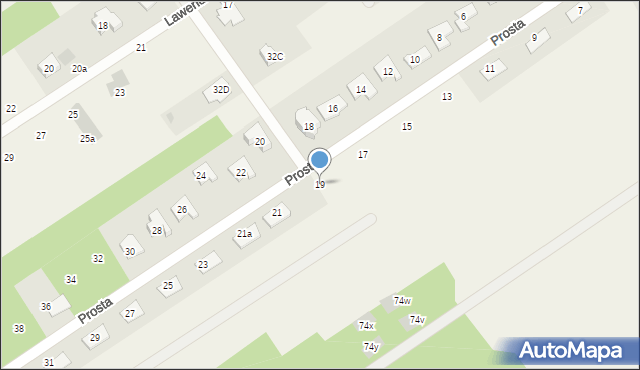 Olszewnica Stara, Prosta, 19, mapa Olszewnica Stara