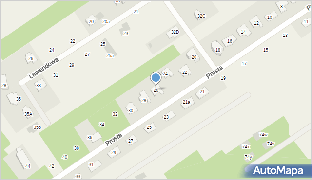 Olszewnica Stara, Prosta, 26, mapa Olszewnica Stara