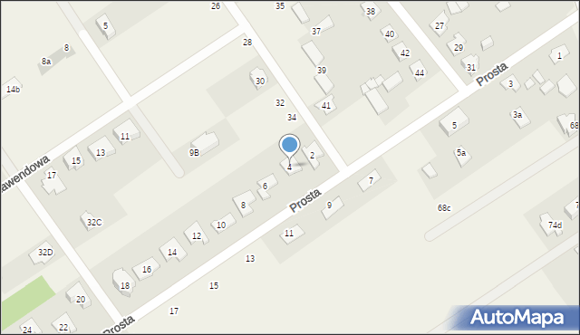 Olszewnica Stara, Prosta, 4, mapa Olszewnica Stara