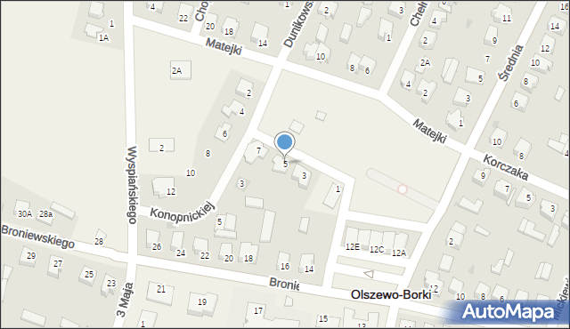 Olszewo-Borki, Prusa Bolesława, 5, mapa Olszewo-Borki