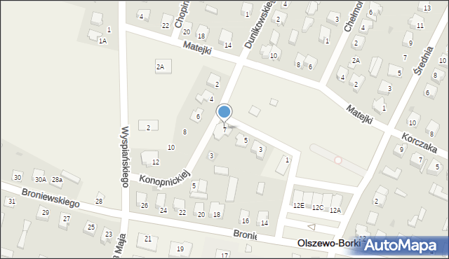 Olszewo-Borki, Prusa Bolesława, 7, mapa Olszewo-Borki