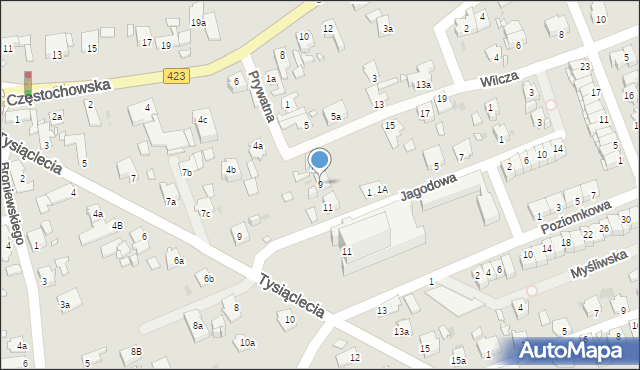 Opole, Prywatna, 9, mapa Opola