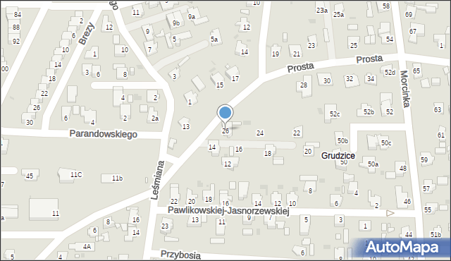 Opole, Prosta, 26, mapa Opola