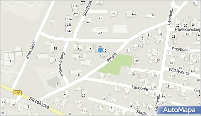 Opole, Prosta, 3, mapa Opola