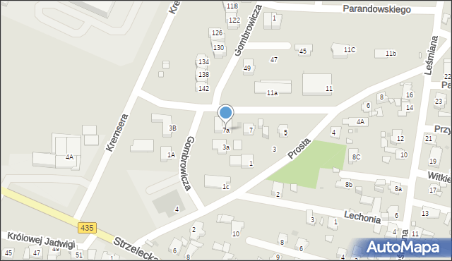 Opole, Prosta, 7a, mapa Opola