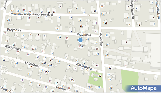 Opole, Przybosia Juliana, 15A, mapa Opola