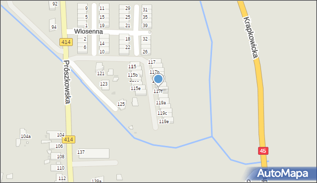 Opole, Prószkowska, 117f, mapa Opola