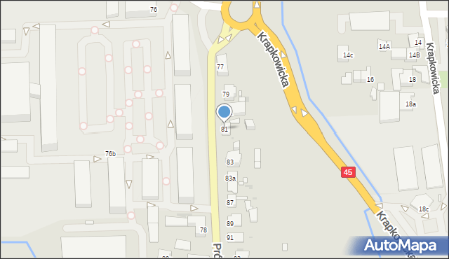 Opole, Prószkowska, 81, mapa Opola