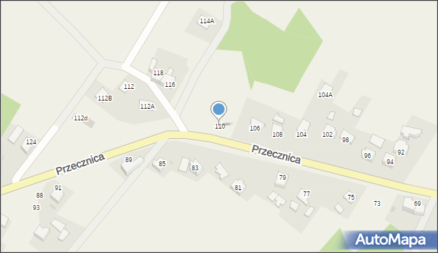 Osiek, Przecznica, 110, mapa Osiek