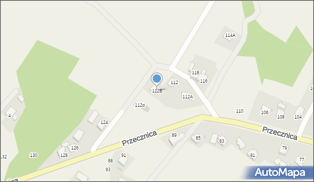 Osiek, Przecznica, 112B, mapa Osiek