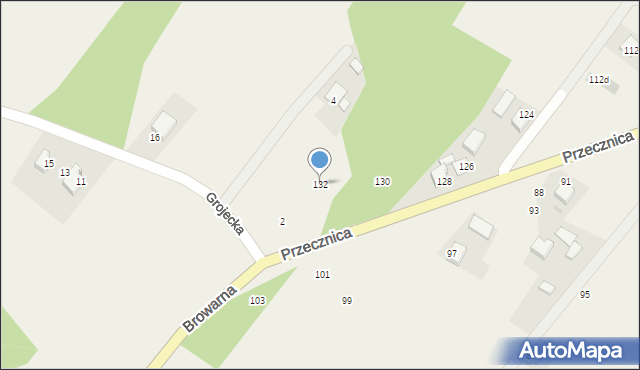 Osiek, Przecznica, 132, mapa Osiek
