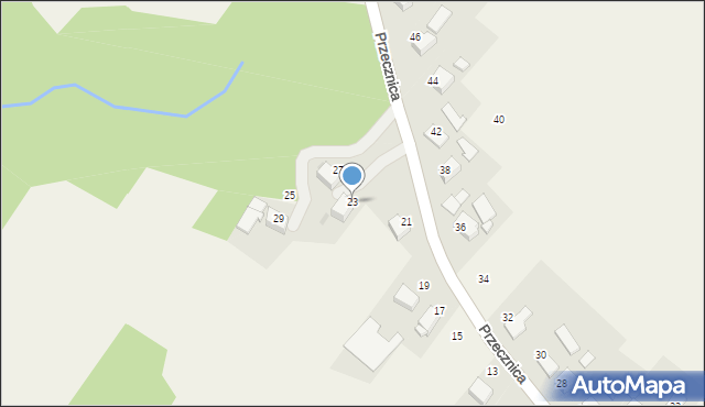 Osiek, Przecznica, 23, mapa Osiek