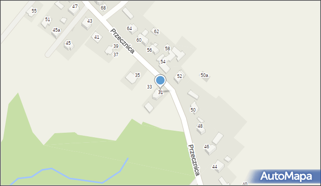 Osiek, Przecznica, 31, mapa Osiek