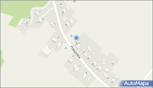 Osiek, Przecznica, 32, mapa Osiek