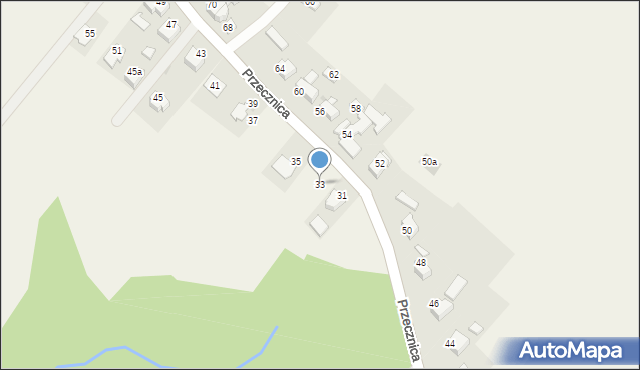 Osiek, Przecznica, 33, mapa Osiek
