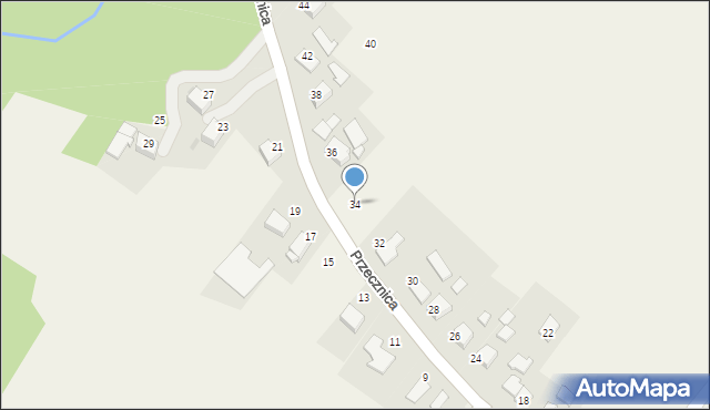 Osiek, Przecznica, 34, mapa Osiek