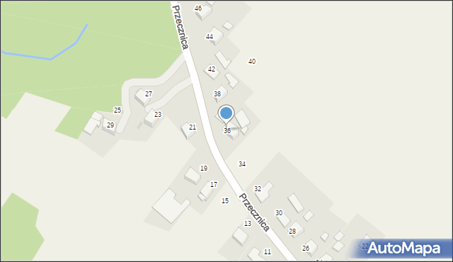 Osiek, Przecznica, 36, mapa Osiek