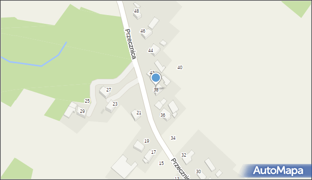 Osiek, Przecznica, 38, mapa Osiek