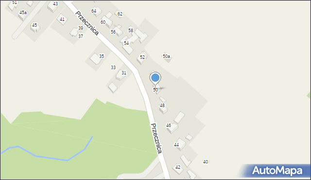 Osiek, Przecznica, 50, mapa Osiek