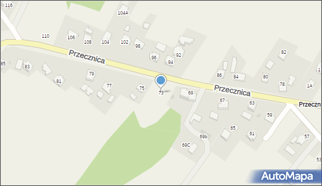 Osiek, Przecznica, 73, mapa Osiek