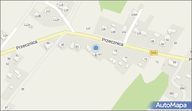 Osiek, Przecznica, 81, mapa Osiek