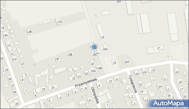 Osiek nad Notecią, Przemysłowa, 19C, mapa Osiek nad Notecią