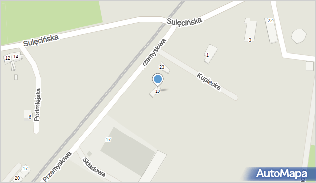 Ośno Lubuskie, Przemysłowa, 19, mapa Ośno Lubuskie