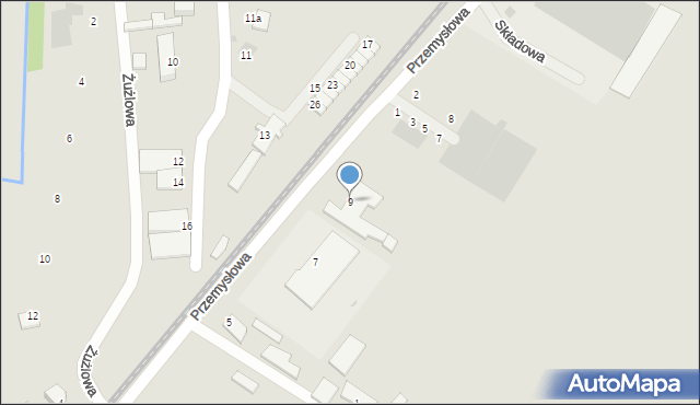 Ośno Lubuskie, Przemysłowa, 9, mapa Ośno Lubuskie