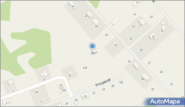 Osowiec, Przyjaciół, 15b, mapa Osowiec