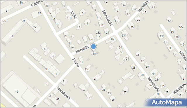 Ostróda, Prusa Bolesława, 11A, mapa Ostróda