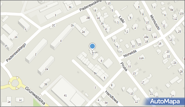 Ostróda, Prusa Bolesława, 2, mapa Ostróda