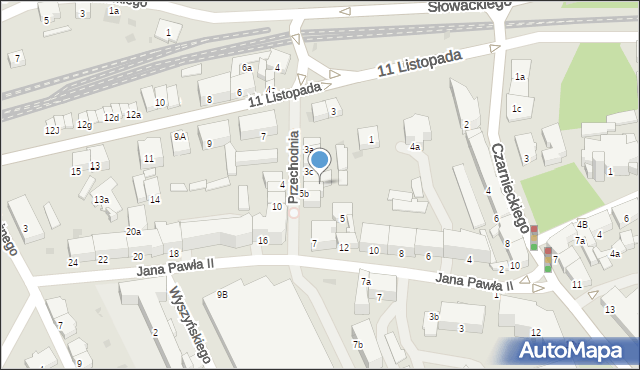 Ostróda, Przechodnia, 5d, mapa Ostróda