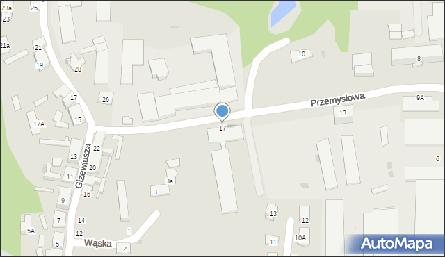 Ostróda, Przemysłowa, 17, mapa Ostróda