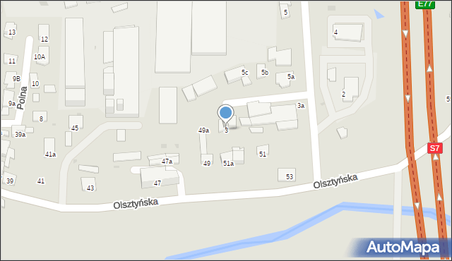 Ostróda, Przemysłowa, 3, mapa Ostróda