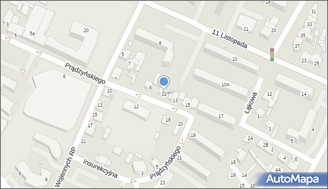 Ostrołęka, Prądzyńskiego Ignacego, gen., 11, mapa Ostrołęka