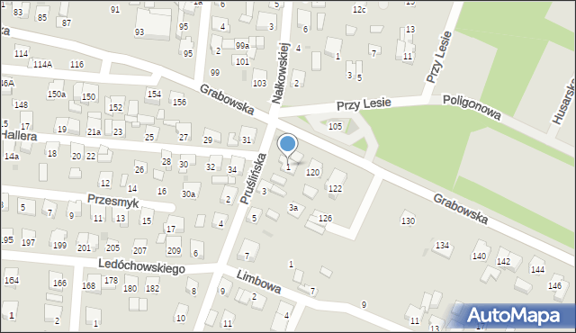 Ostrów Wielkopolski, Pruślińska, 1, mapa Ostrów Wielkopolski