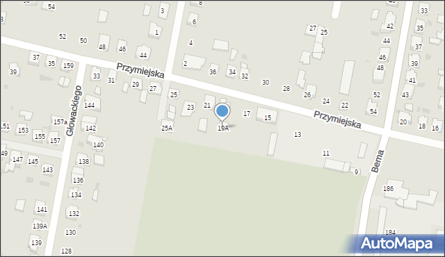 Ostrów Wielkopolski, Przymiejska, 19A, mapa Ostrów Wielkopolski