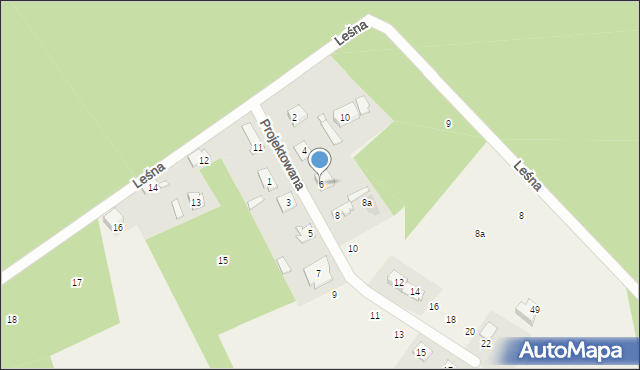 Ostrówek, Projektowana, 6, mapa Ostrówek