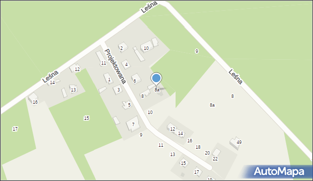 Ostrówek, Projektowana, 8a, mapa Ostrówek