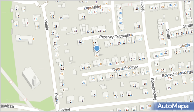 Ostrowiec Świętokrzyski, Przerwy-Tetmajera Kazimierza, 27, mapa Ostrowiec Świętokrzyski