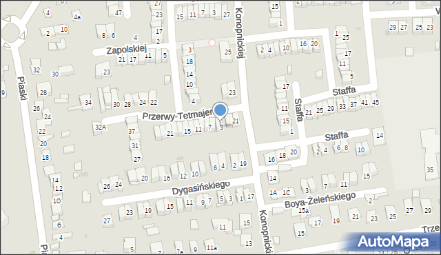 Ostrowiec Świętokrzyski, Przerwy-Tetmajera Kazimierza, 3, mapa Ostrowiec Świętokrzyski