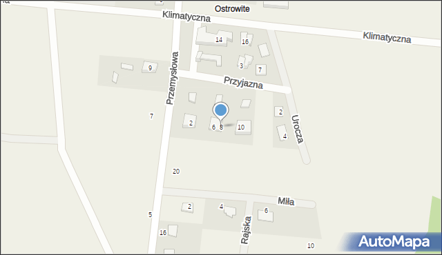 Ostrowite, Przyjazna, 8, mapa Ostrowite