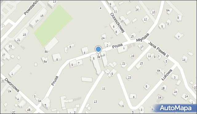 Oświęcim, Prusa Bolesława, 3a, mapa Oświęcimia