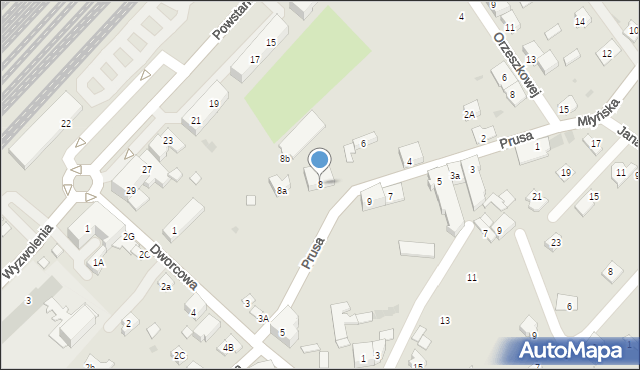 Oświęcim, Prusa Bolesława, 8, mapa Oświęcimia