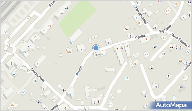 Oświęcim, Prusa Bolesława, 9, mapa Oświęcimia