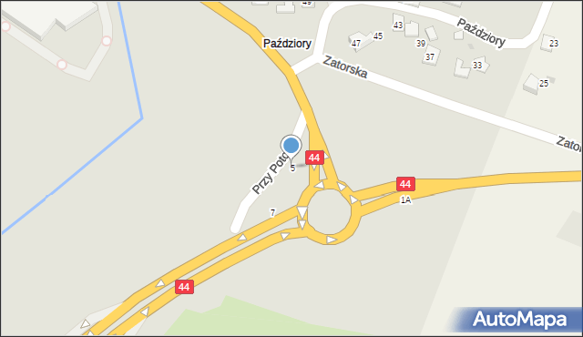 Oświęcim, Przy Potoku, 5, mapa Oświęcimia