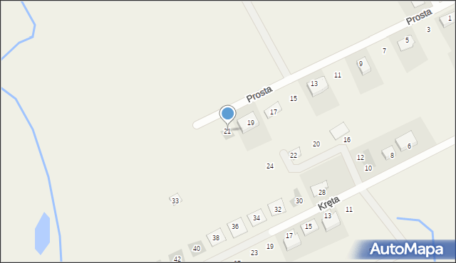 Otusz, Prosta, 21, mapa Otusz