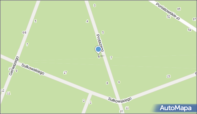 Otwock, Protazego, 6, mapa Otwock